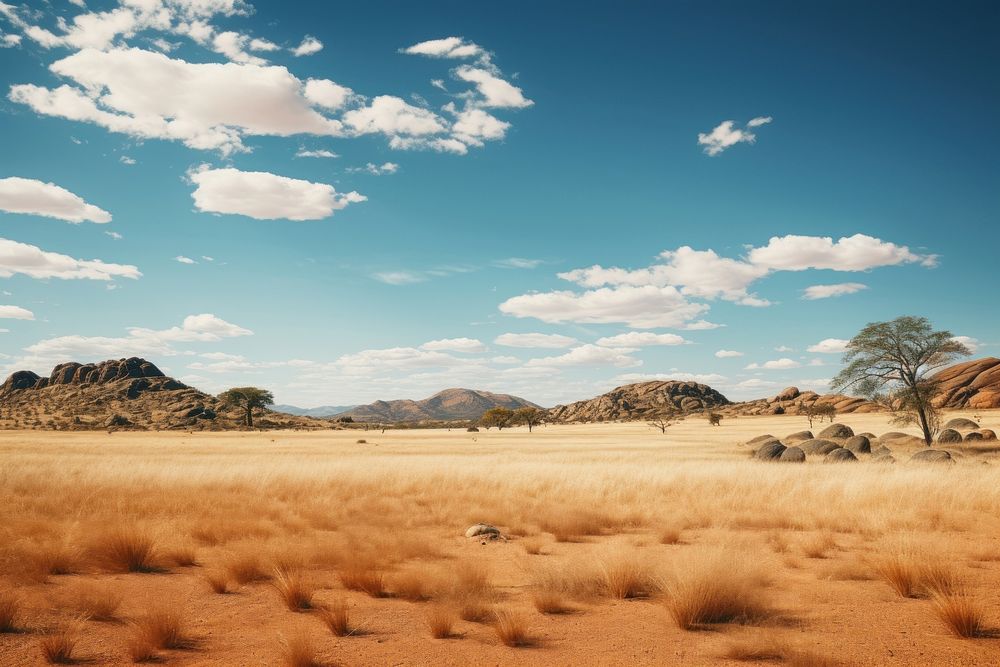 Namibia field landscape outdoors nature. AI generated Image by rawpixel.