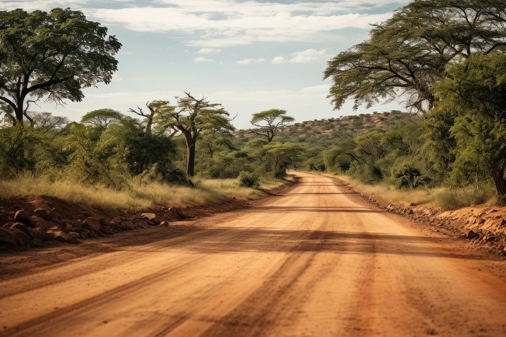 Safari road landscape outdoors. AI generated Image by rawpixel.