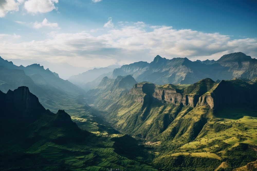 Simien Mountains landscape mountain panoramic. AI generated Image by rawpixel.