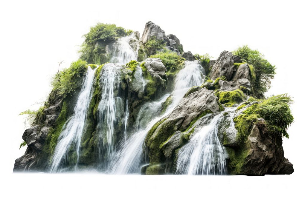 Nature waterfall outdoors stream. AI generated Image by rawpixel.