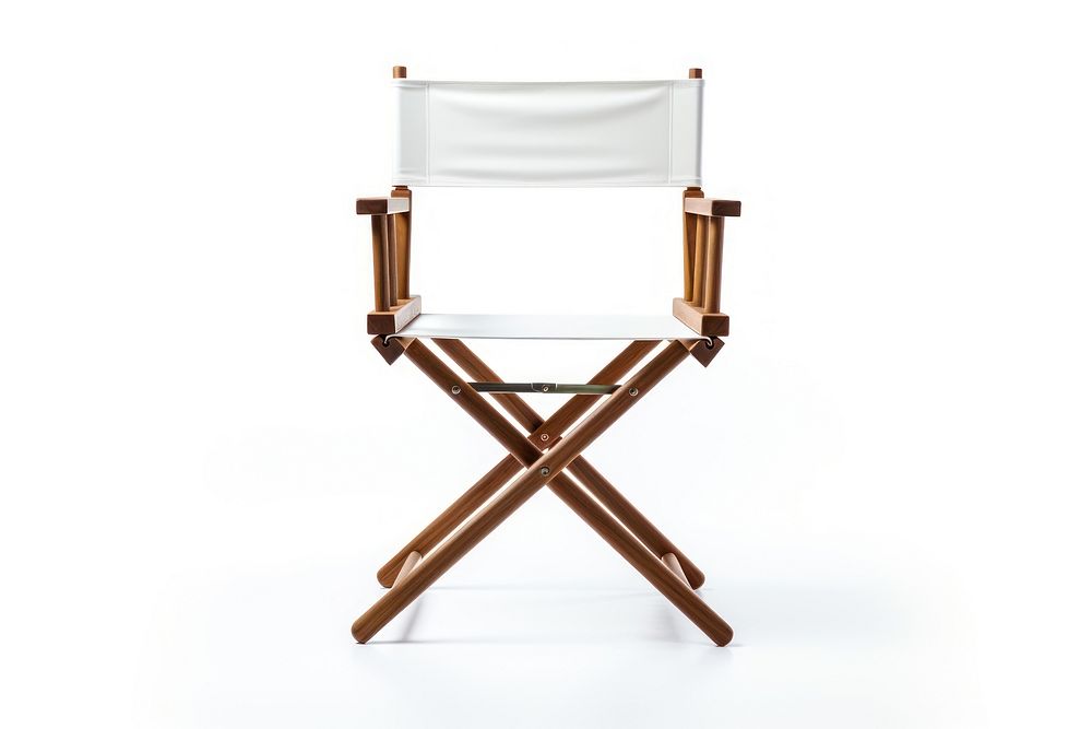Cinema director folding chair furniture white white background. AI generated Image by rawpixel.
