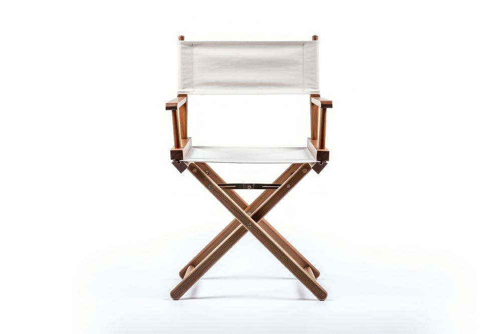 Cinema director folding chair furniture white background armrest. AI generated Image by rawpixel.