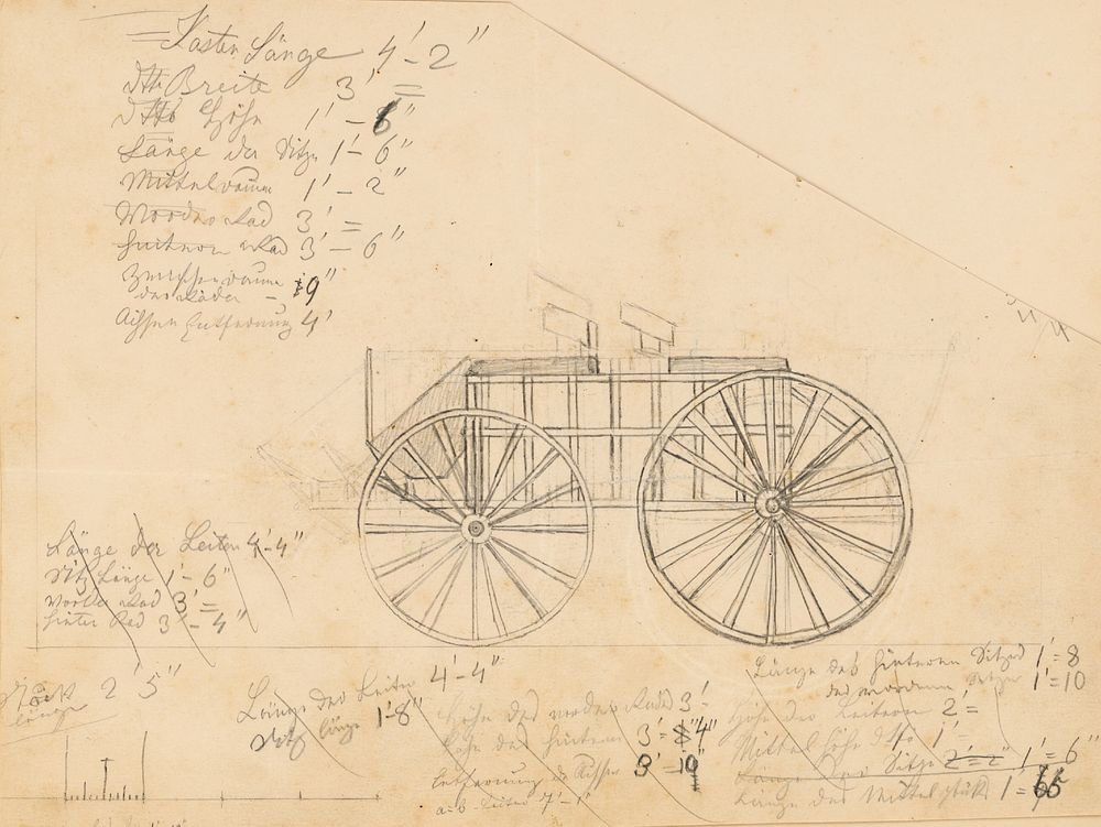 Sketch of a carriage (both sides)