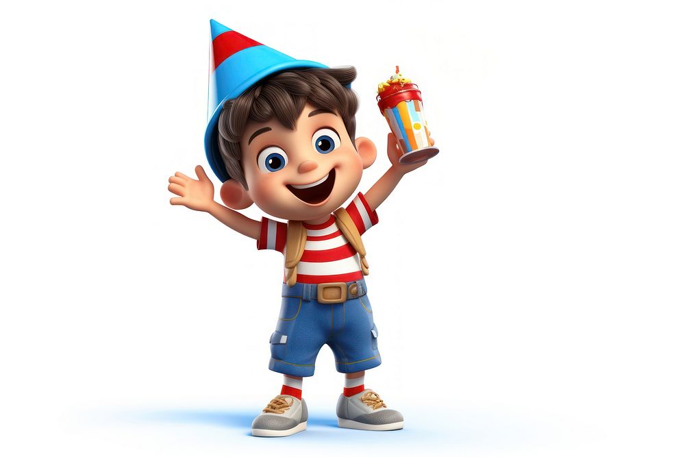 Boy party cartoon white background celebration. AI generated Image by rawpixel.