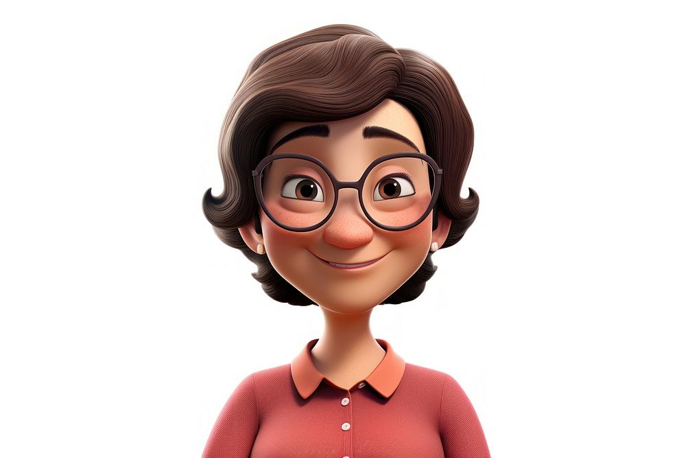 Mother cartoon portrait glasses. AI generated Image by rawpixel.