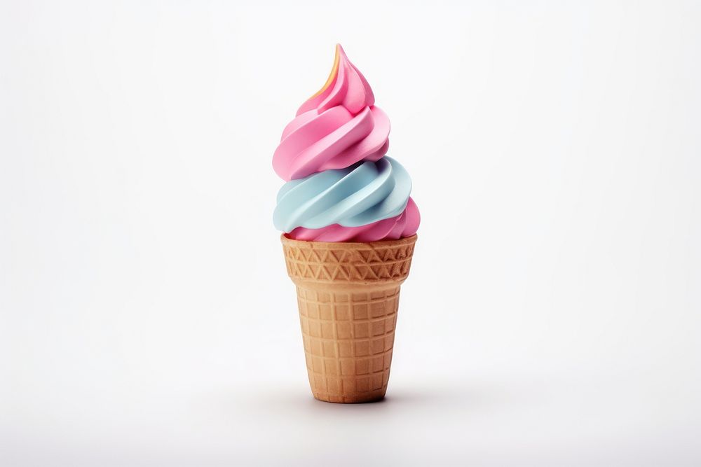 Gelato cone dessert food white background. AI generated Image by rawpixel.