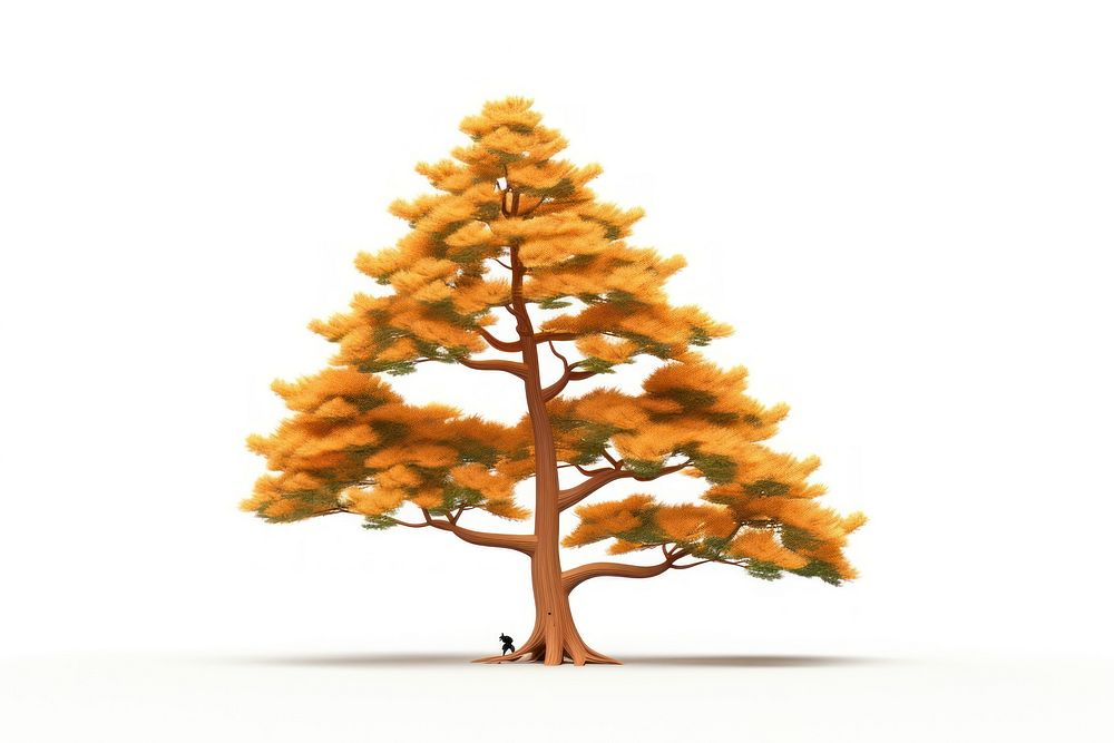 Pine tree autumn plant white background. AI generated Image by rawpixel.