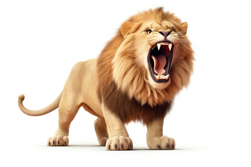 Lion roaring mammal animal. AI generated Image by rawpixel.