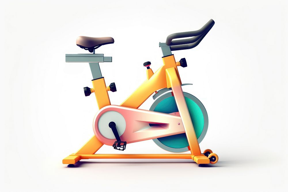Spin bike sports gym white background. AI generated Image by rawpixel.
