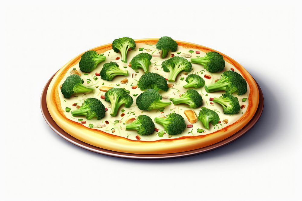 Broccoli pizza vegetable food dish. AI generated Image by rawpixel.