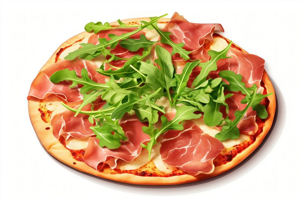 Parma ham pizza vegetable arugula food. AI generated Image by rawpixel.