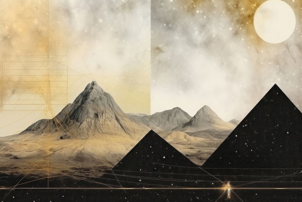 Spiritual landscape mountain pyramid. AI generated Image by rawpixel.