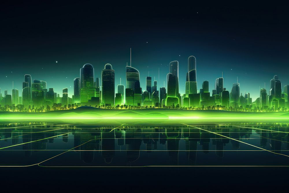 Futuristic landscape green city. AI generated Image by rawpixel.