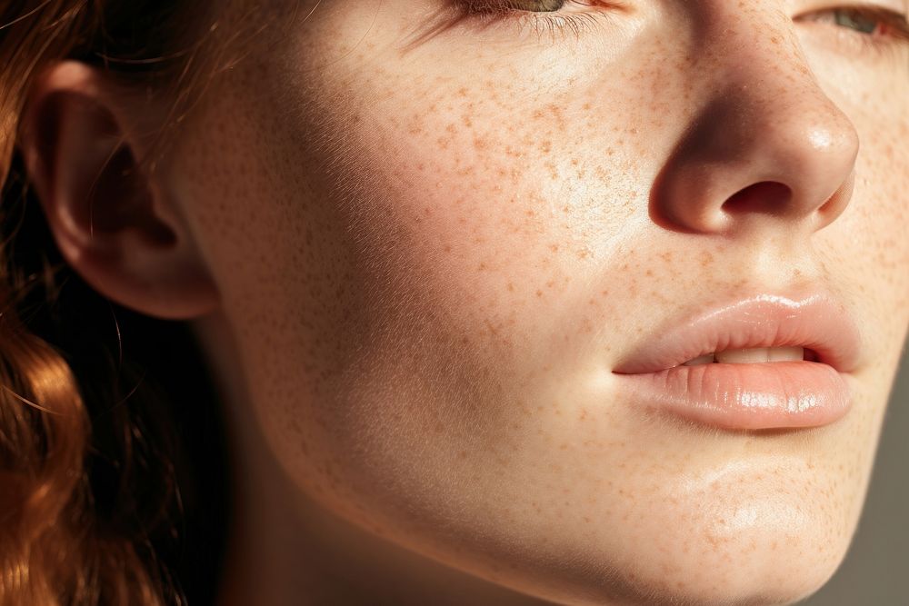 Freckles skin adult woman. AI generated Image by rawpixel.