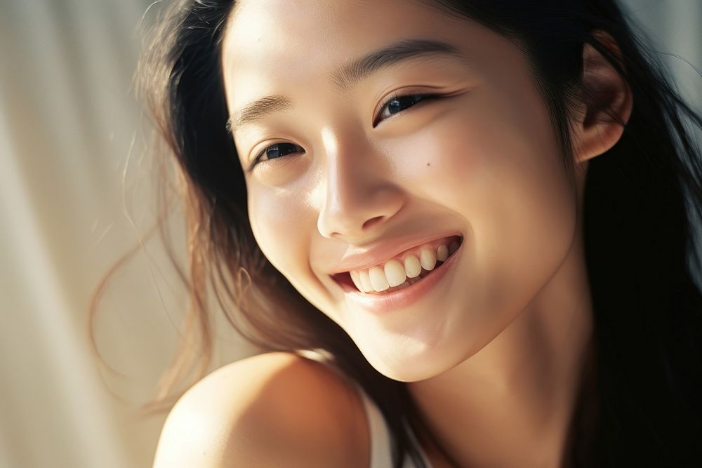 Asian skin smiling smile. AI generated Image by rawpixel.