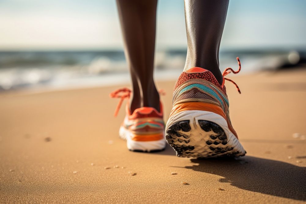 Shoe footwear running beach. AI generated Image by rawpixel.