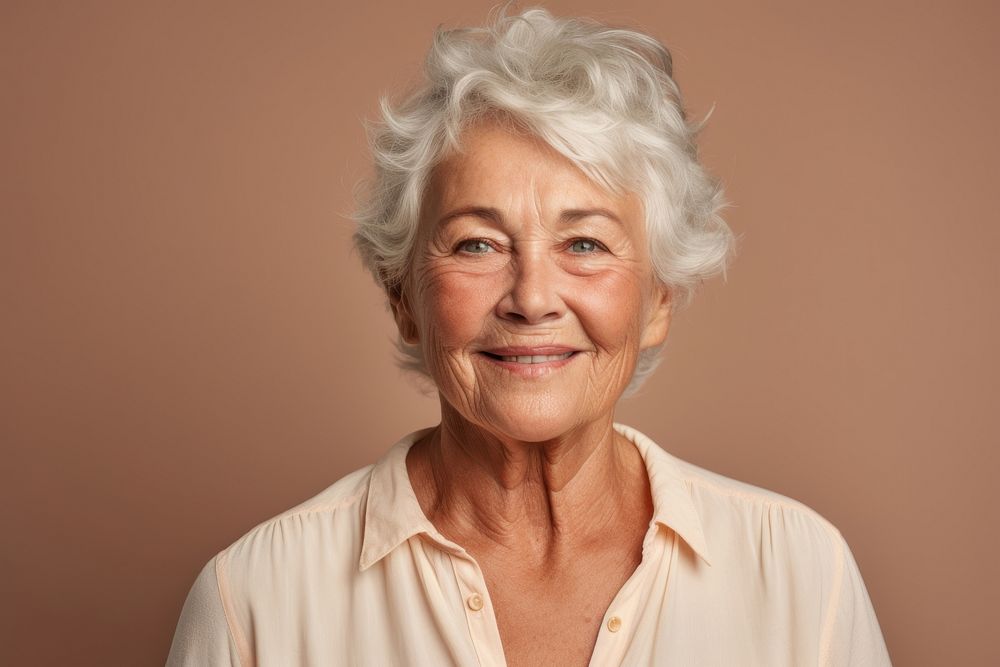 Smiling old woman portrait adult smile. AI generated Image by rawpixel.