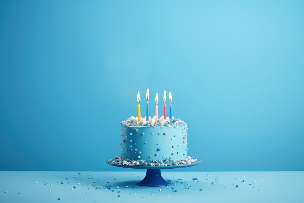 Birthday cake smash dessert food blue. AI generated Image by rawpixel.