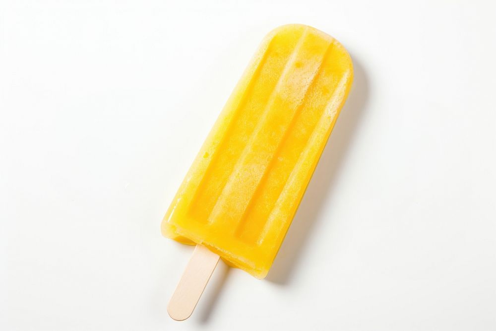 Yellow popsicle, isolated on white background. AI generated image by rawpixel.