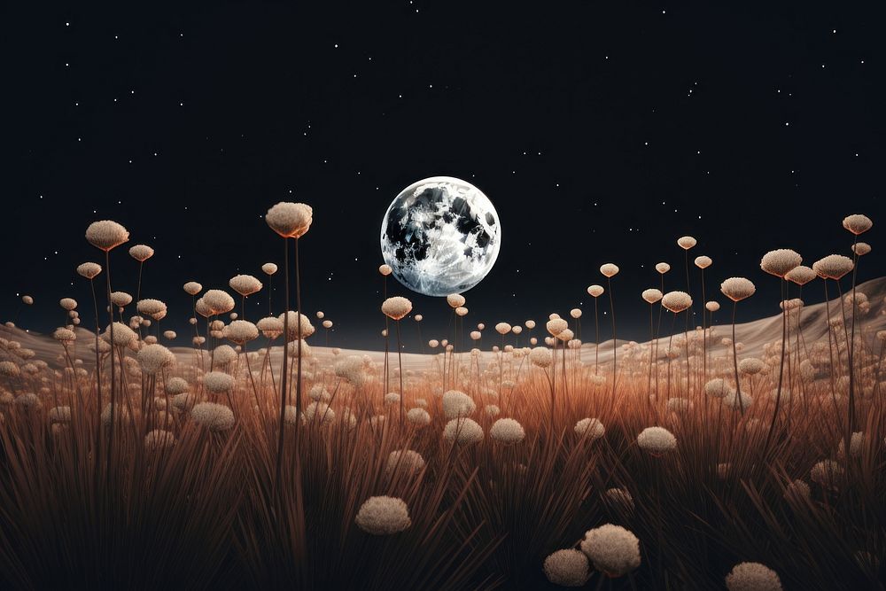 Futuristic moon astronomy outdoors. AI generated Image by rawpixel.