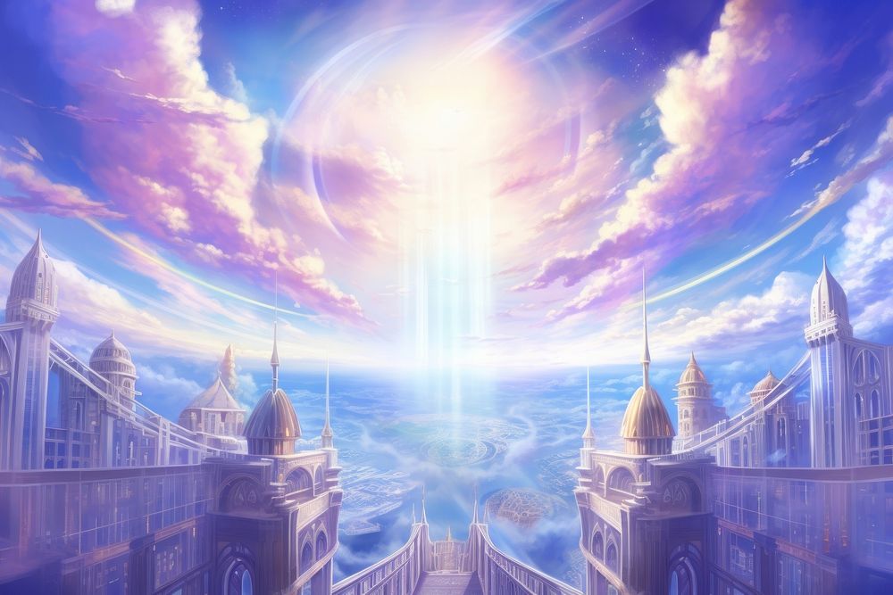 Heaven city backgrounds outdoors. AI generated Image by rawpixel.