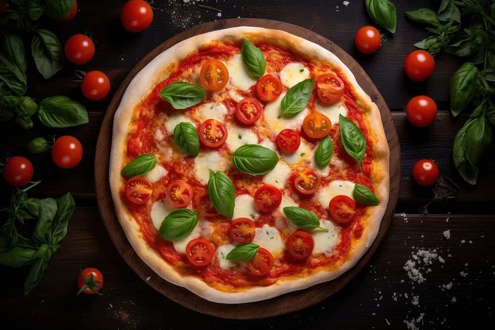 Italian pizza food mozzarella cheese. AI generated Image by rawpixel.
