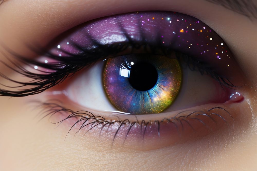 Woman's sparkly eye close-up. AI generated Image by rawpixel.