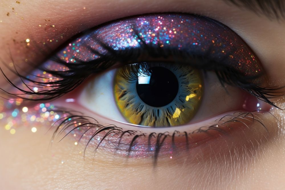 Woman's sparkly eye close-up. AI generated Image by rawpixel.