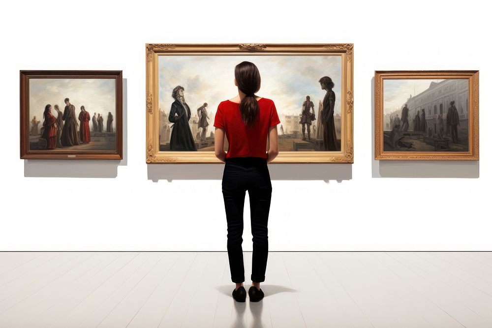 Museum exhibition painting adult woman. AI generated Image by rawpixel.