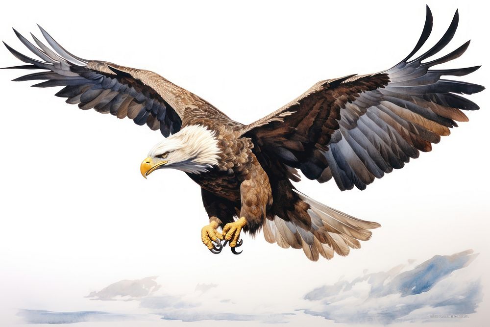 Eagle flying animal bird beak. AI generated Image by rawpixel.