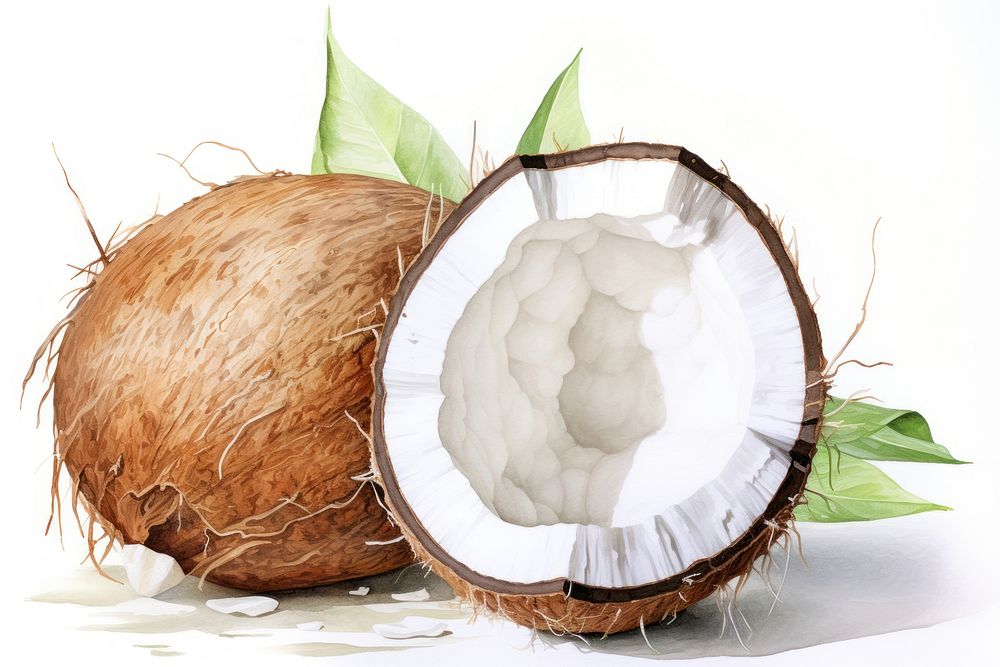 Fresh young coconut fruit plant food. AI generated Image by rawpixel.