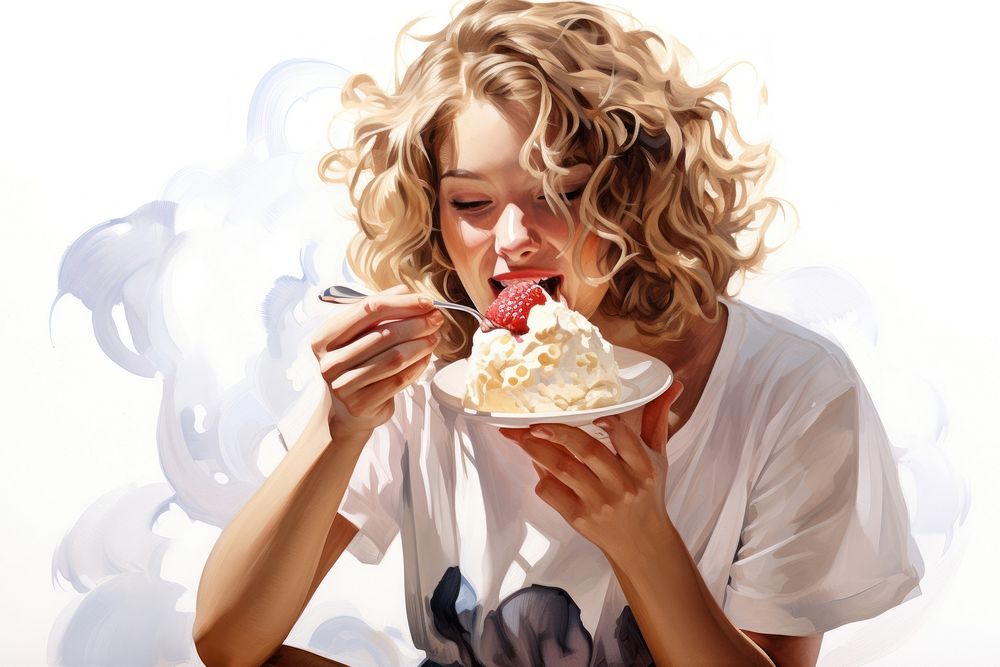 Eating dessert adult food. AI generated Image by rawpixel.