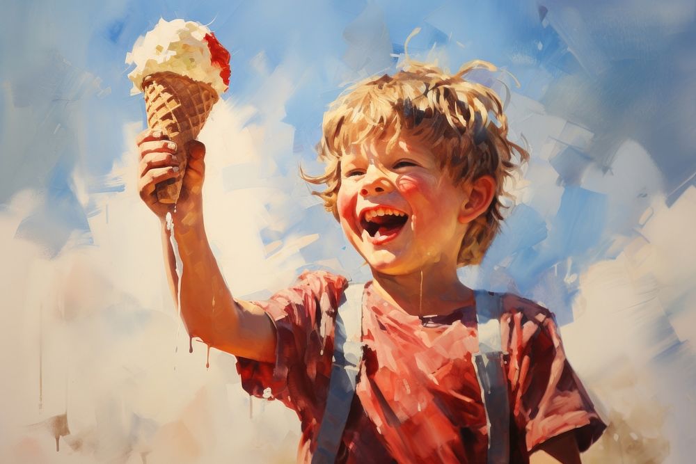 Eating painting portrait outdoors. AI generated Image by rawpixel.