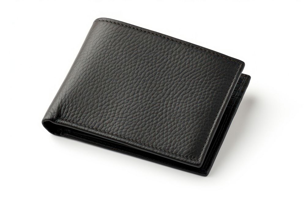 Black leather wallet black white background accessories. AI generated Image by rawpixel.