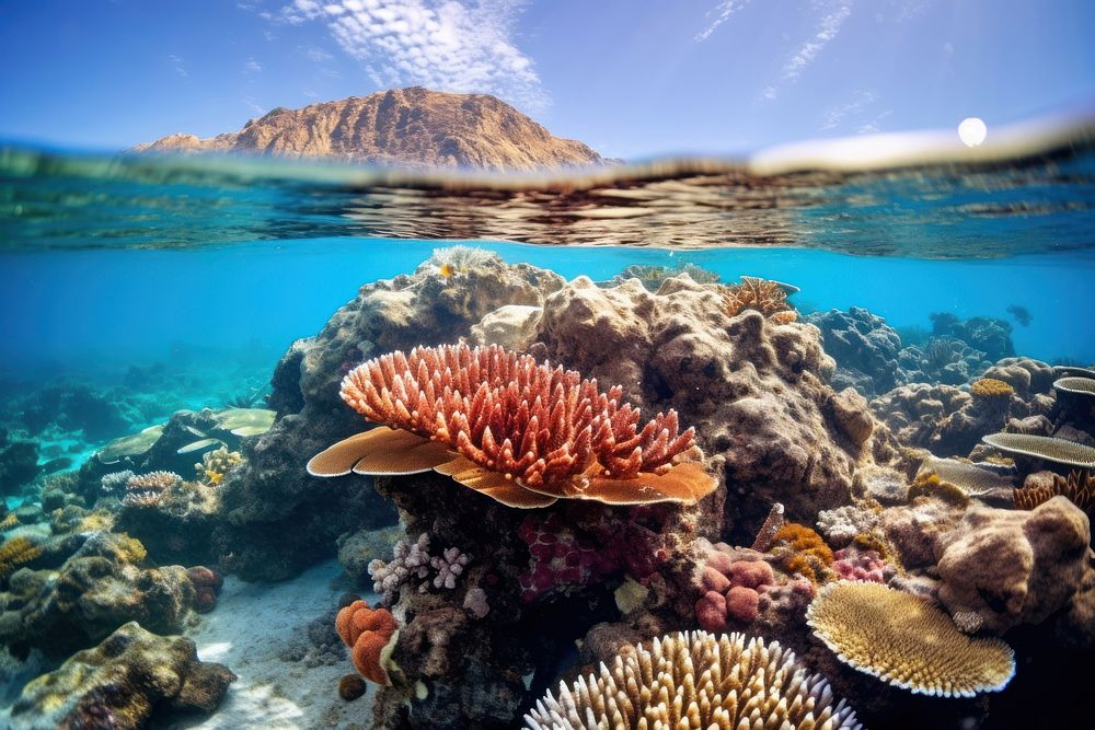 Underwater outdoors nature ocean. AI generated Image by rawpixel.