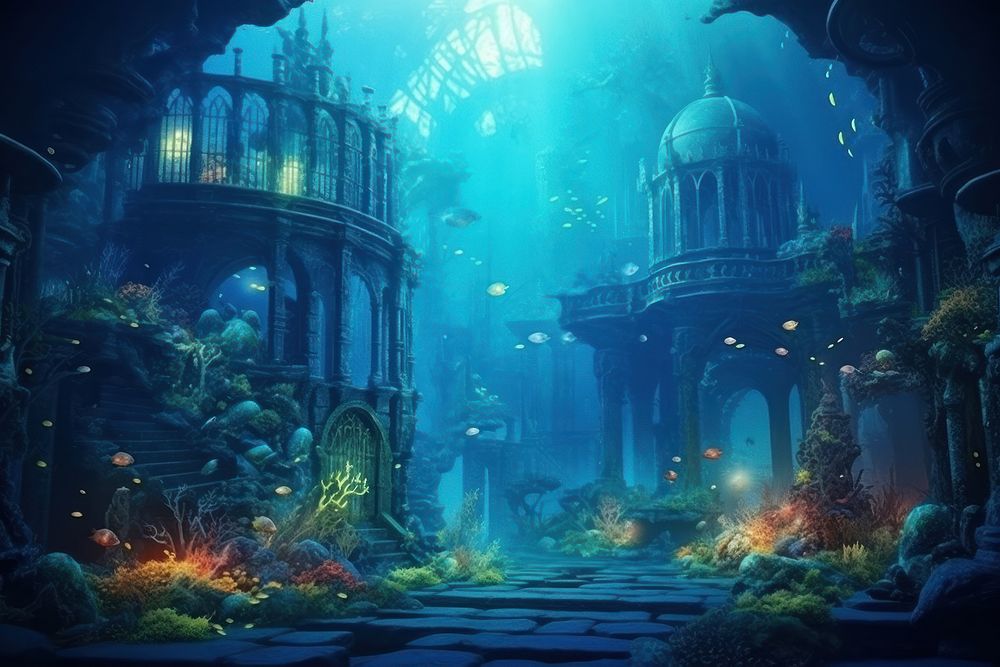 Underwater background outdoors fantasy nature. AI generated Image by rawpixel.