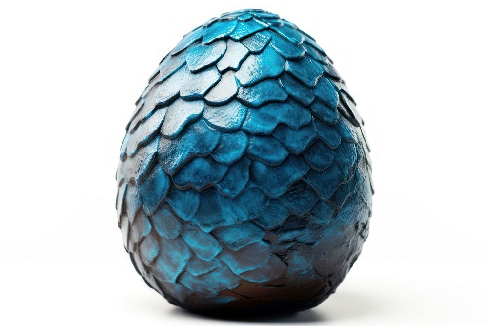 Sphere blue egg white background. AI generated Image by rawpixel.
