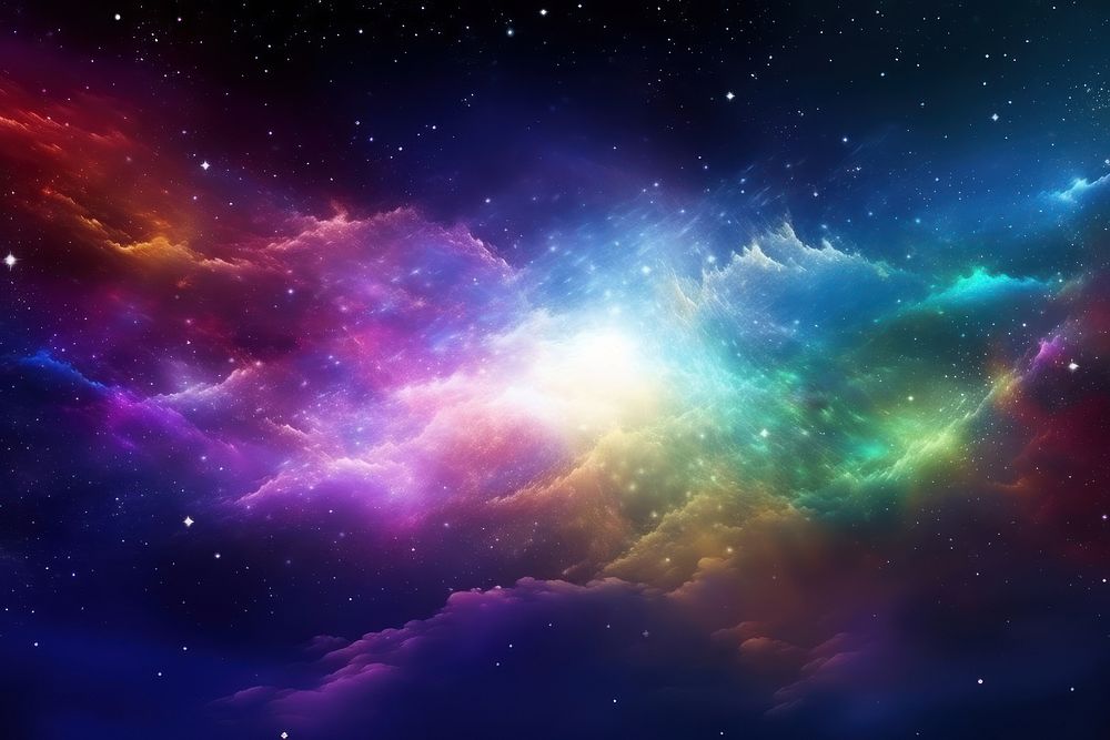 Rainbow backgrounds astronomy universe. AI generated Image by rawpixel.
