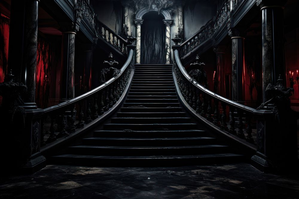 Architecture staircase building spooky. AI generated Image by rawpixel.