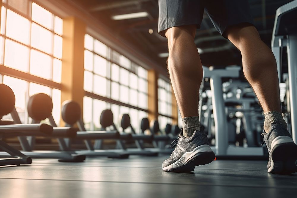 Stretching leg gym footwear fitness. AI generated Image by rawpixel.