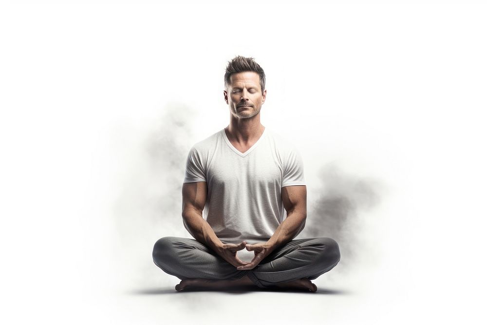 Meditation sitting sports adult. AI generated Image by rawpixel.
