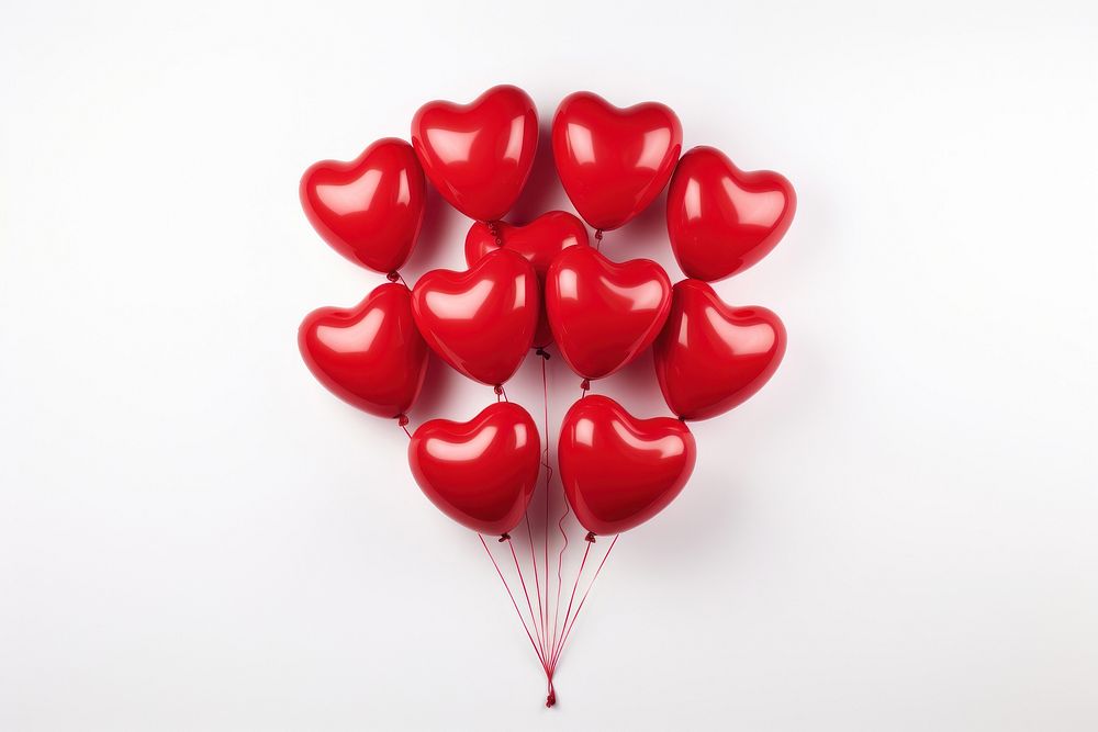 Balloons heart white background celebration anniversary. AI generated Image by rawpixel.