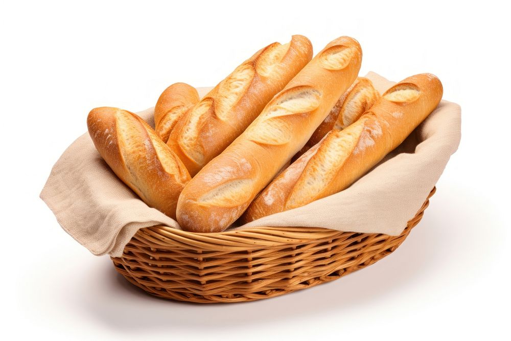 Bread basket bread baguette food. AI generated Image by rawpixel.