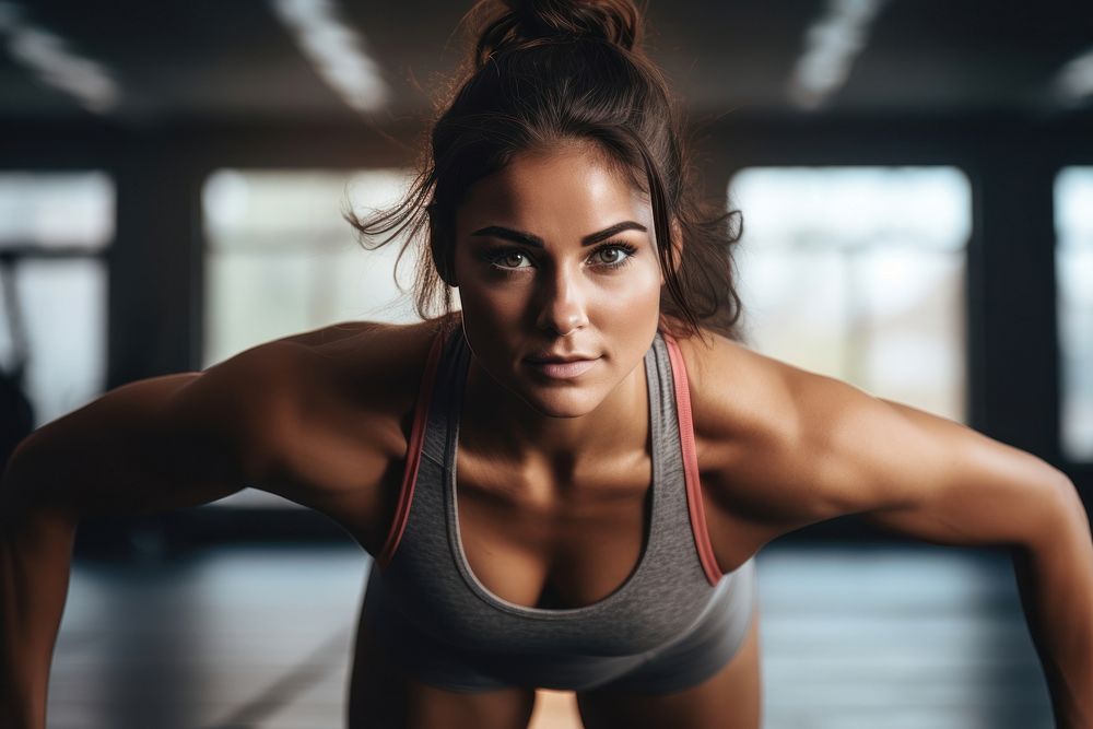 Stretching adult woman gym. AI generated Image by rawpixel.