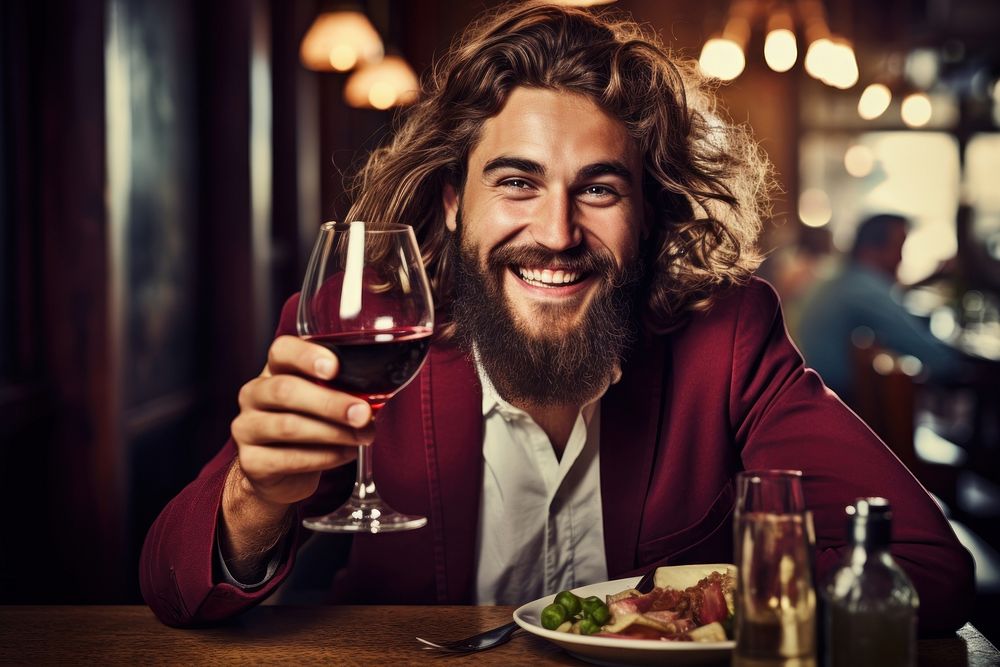 Drinking restaurant glass smile. AI generated Image by rawpixel.