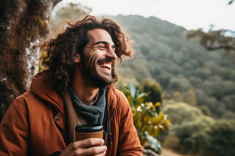 Drinking laughing outdoors smile. 