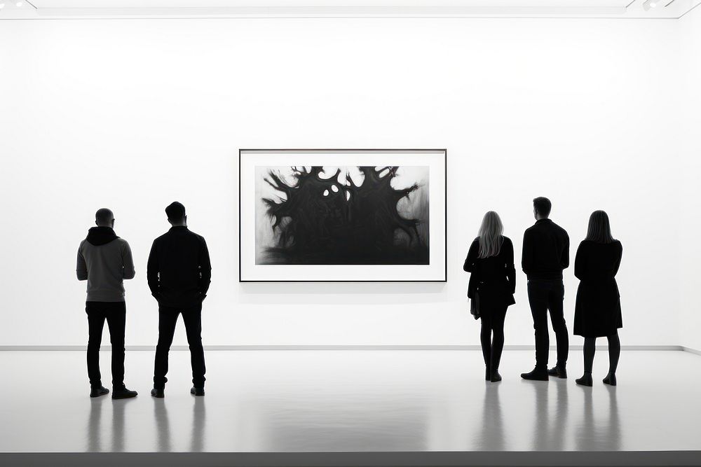 Exhibition silhouette painting art. AI generated Image by rawpixel.