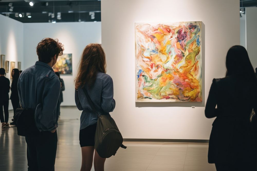 Exhibition art painting adult. AI generated Image by rawpixel.