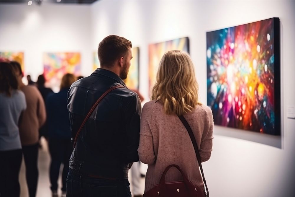 Exhibition art painting adult. AI generated Image by rawpixel.