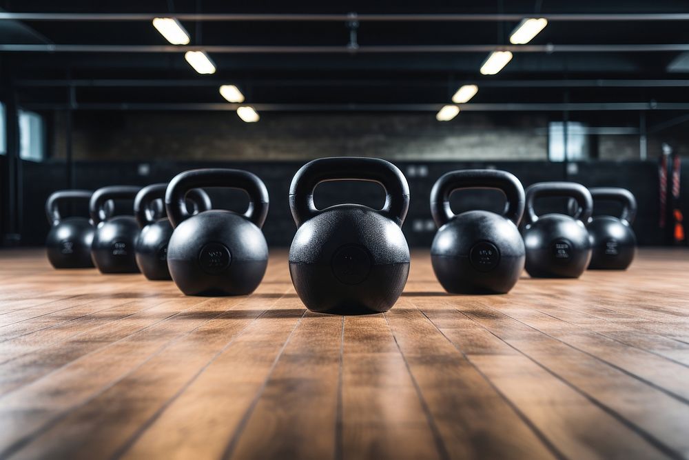 Black kettlebells gym sports bodybuilding. AI generated Image by rawpixel.